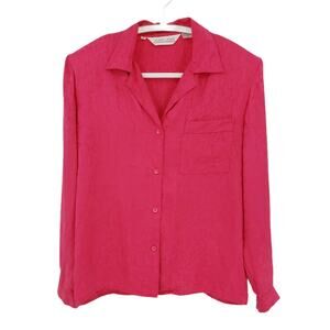 5/15 Vintage Sunny Leigh Hot pink silk blouse